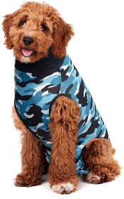 Suitical Dog Recovery Suits (Color: Blue Camo, size: Med)
