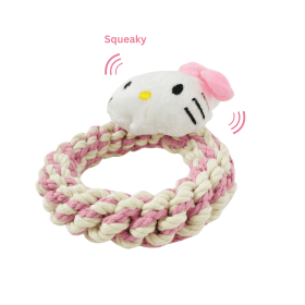 Eco-Kitty Macrame Dog Toy-Plush Squeaky Dog Toys (Style: CSCORD104)