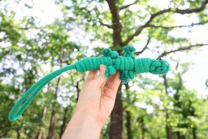 Handmade Eco-Friendly Green Lizard Dog Rope Toys (Style: CSCORD124)