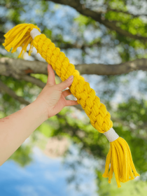 Large Gold Yellow Handmade Macrame Candy Rope for Big Dogs (Option: CSCORD313)