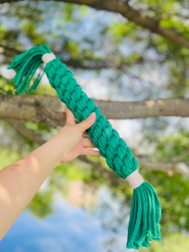 Large Green Handmade Macrame Candy Rope for Big Dogs (Option: CSCORD314)