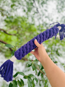 Large Handmade Macrame Purple Candy Rope for Big Dogs (Option: CSCORD320)