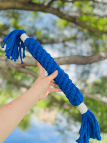 Large Ocean Blue Handmade Macrame Candy Rope for Big Dogs (Option: CSCORD321)
