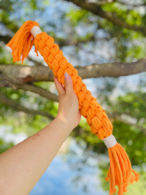 Large Orange Handmade Macrame Candy Rope for Big Dogs (Option: CSCORD324)
