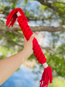 Large Red Handmade Macrame Candy Rope for Big Dogs (Copy) (Option: CSCORD326)