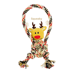 Eco-Deer Cotton Knotted Rope Chew Dog Plush Toy 3 in 1 (Style: CSCORD61)