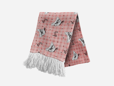 French Bulldog Luxury Turkish Scarves (size: Dog Stripe Pink)