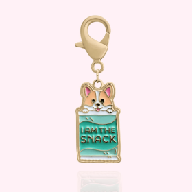 "I Am The Snack" Dog Collar Charm (Option: Gold)