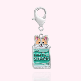 "I Am The Snack" Dog Collar Charm (Option: Silver)