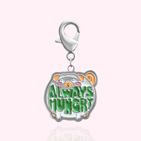"Always Hungry" Dog Collar Charm (Option: Silver)