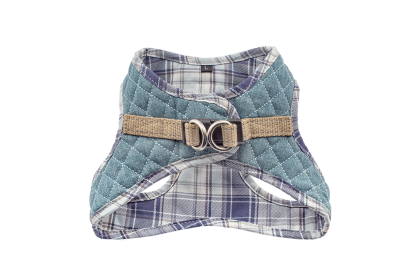 Step-In Denim Harness (Color: Denim & Blue Plaid, size: large)