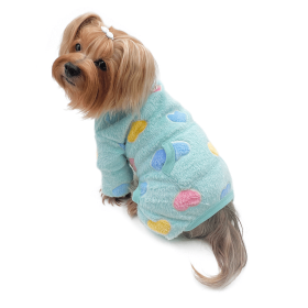 Ultra Plush Colorful Hearts Turtleneck Pajamas (Bandana Size: S/M - 18in x 10in)
