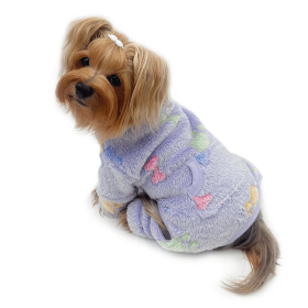 Ultra Plush Colorful Bones/Paws Turtleneck Pajamas (Bandana Size: XL - 35in x 17in)