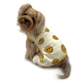 Ultra Plush Happy Face Front Sleeveless Pajamas (size: L)