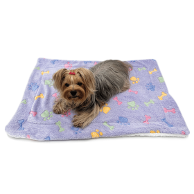 Ultra Plush Colorful Bones/Paws Blanket (size: S (14x5.5Ã’Â¢Ã¢â¬aÂ¬ÃÂ))