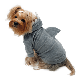Ultra Plush Shark Hoodie with Fin & Teeth (Style: Cloth Martingale, size: L (14-21"))