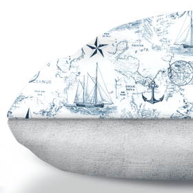 Carta Marina Light Vintage Nautical Toile Dog Cushion (size: L)