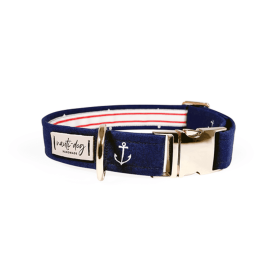 Anchors Away Nautical Buckle & Martingale Dog Collar (Style: Cloth Martingale, size: M (14-18"))