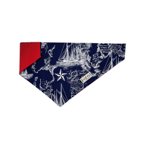 Carta Marina Navy Vintage Nautical Toile Over-the-collar Dog Bandana (size: S (14x5.5Ã’Â¢Ã¢â¬aÂ¬ÃÂ))