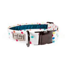 Celebration Birthday Rainbow Confetti Sprinkle Buckle & Martingale Dog Collar (Style: Chain Martingale, size: M (14-18"))