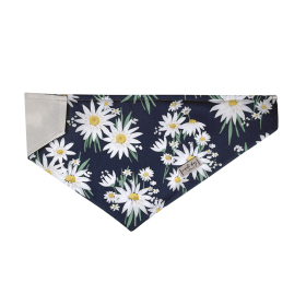Daisy Summer Navy Floral Over-the-collar Dog Bandana (size: L (18x9.5Ã’Â¢Ã¢â¬aÂ¬ÃÂ))