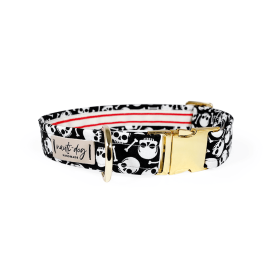Davey Jones Pirate Skull & Bones Buckle & Martingale Dog Collar (Style: Chain Martingale, size: XL (14-23"))