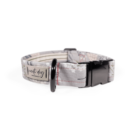 Elderberry Silver Fall Mod Floral Buckle & Martingale Dog Collar (Style: Chain Martingale, size: M (14-18"))