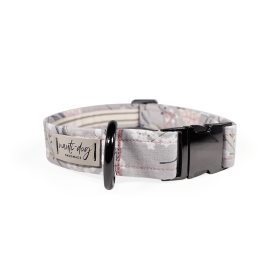 Elderberry Silver Fall Mod Floral Buckle & Martingale Dog Collar (Style: Buckle, size: XL (14-23"))