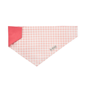 Gingham Pink Summer Plaid Check Over-the-collar Dog Bandana (size: M (16x 7.5Ã’Â¢Ã¢â¬aÂ¬ÃÂ))