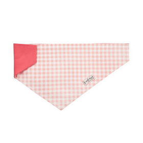 Gingham Pink Summer Plaid Check Over-the-collar Dog Bandana (size: L (18x9.5Ã’Â¢Ã¢â¬aÂ¬ÃÂ))