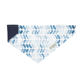Raindrop Spring Watercolor Blue Herringbone Over-the-collar Dog Bandana (size: L (18x9.5Ã’Â¢Ã¢â¬aÂ¬ÃÂ))
