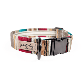 Serape Southwestern Woven Stripe Buckle & Martingale Dog Collar (Style: Buckle, size: L (14-21"))