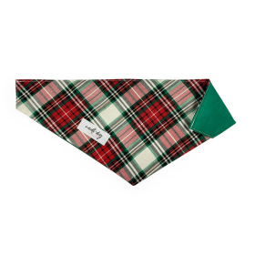 Sullivan Christmas Scottish Red & Green Tartan Plaid Over-the-collar Dog Bandana (size: M (16x 7.5Ã’Â¢Ã¢â¬aÂ¬ÃÂ))
