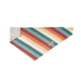Sunset Retro-mod Stripe Linen Over-the-collar Dog Bandana (size: L (18x9.5Ã’Â¢Ã¢â¬aÂ¬ÃÂ))