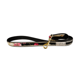 Victoria Floral Ribbon Leash (Hardware Color: Black Gunmetal)