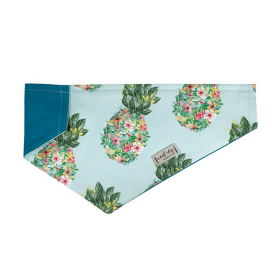 Pina Tropical Floral Pineapple Over-the-collar Dog Bandana (size: M)