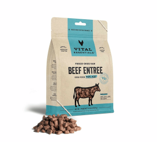 Vital Essentials(R) Freeze-Dried Raw Beef Entree Dog Food Mini Nibs, (size: 5.5 oz)