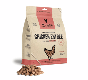 Vital Essentials(R) Freeze-Dried Raw Chicken Entree Dog Food Mini Nibs, (size: 25 oz)
