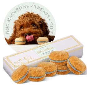 Dog Macarons - Box of 6 (Available in 12 Flavors) (Flavor: Birthday Cake)