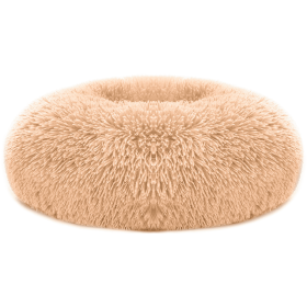 Pet Dog Bed Soft Warm Fleece Puppy Cat Bed (Color: Brown)