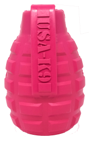 USA-K9 Puppy Grenade Durable Rubber Chew Toy & Treat Dispenser for Teething Pups (Color: Pink, size: large)