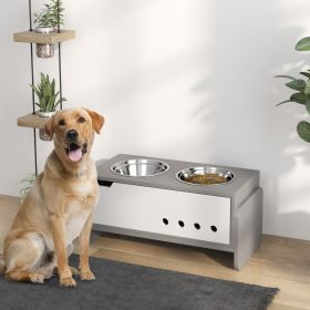 Dog Food Storage Cabinet with Bowls & Dog Feeding Station (Option: Gray-680x360x170 mm)