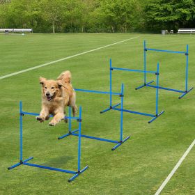 4 Piece Dog Agility Training Equipment for Dog Agility Course with Adjustable Height Jump Bars (Option: Blue-180x180x950 mm)