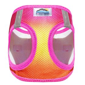American River Choke Free Dog Harness Ombre Collection (Color: Raspberry Pink and Orange, size: medium)