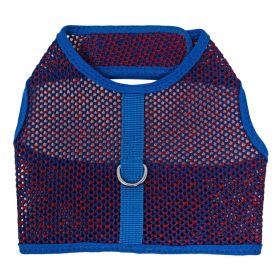 Active Mesh Dog Harness with Leash (Color: Blue & Red, size: small)