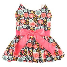 Blooming Blue and Peach Floral Dog Dress (size: small)